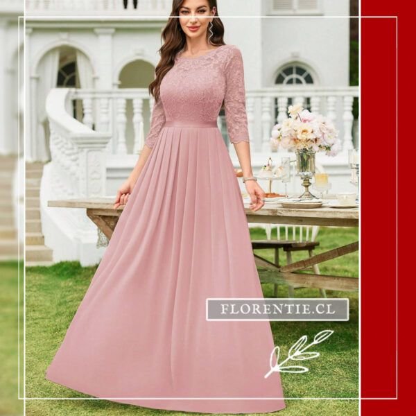 Vestido de dama de honor rosado