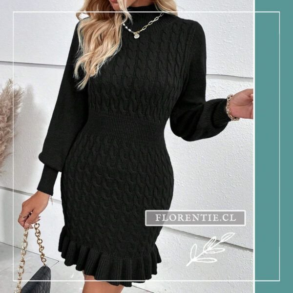 Vestido de lana negro
