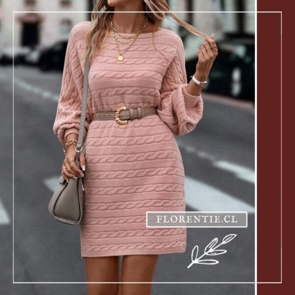 Vestido de lana rosado