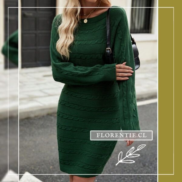 Vestido de lana verde mujer