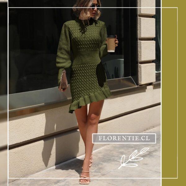 Vestido de punto verde