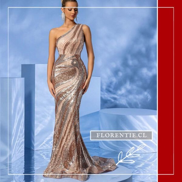 Vestido dorado y plata