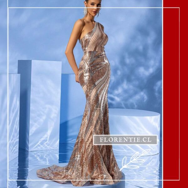 Vestido dorado y plateado