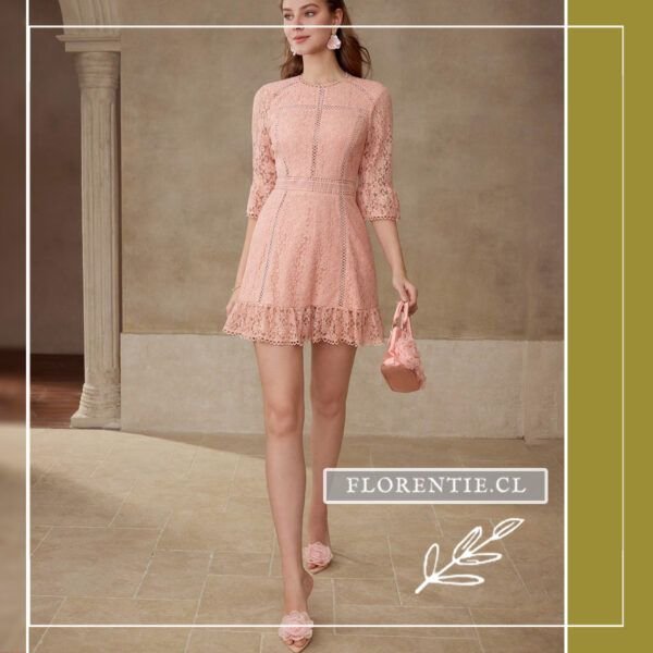 Vestido rosado sencillo Martha - Imagen 4