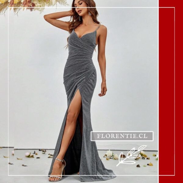 Vestido gris plata elegante