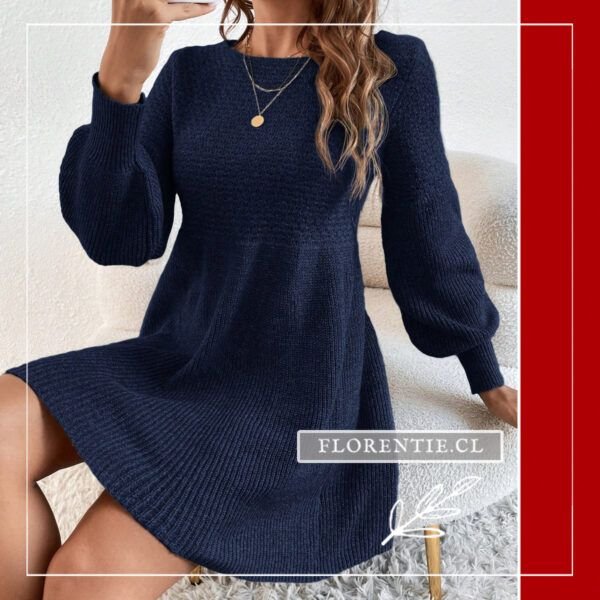 Vestido lana azul marino