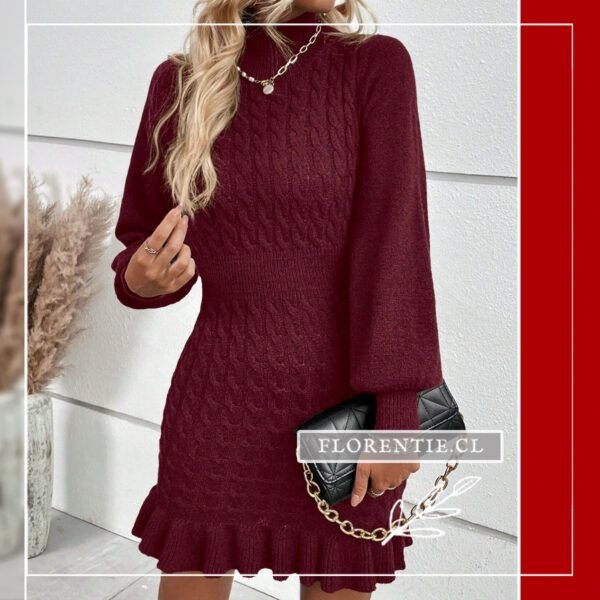 Vestido lana corto rojo