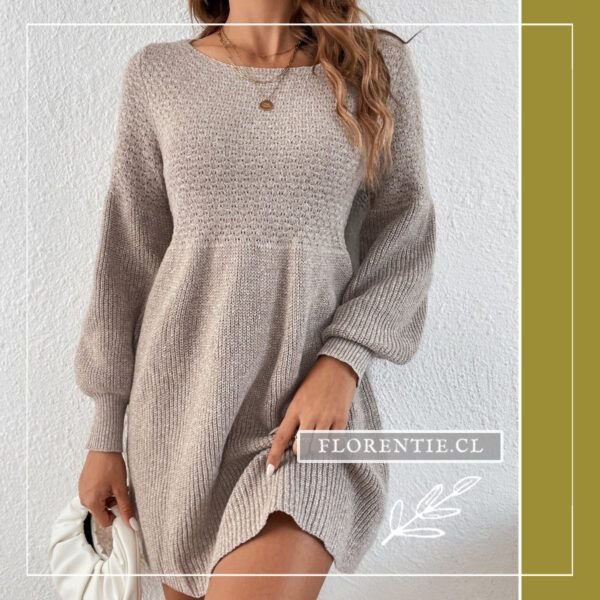 Vestido lana gris