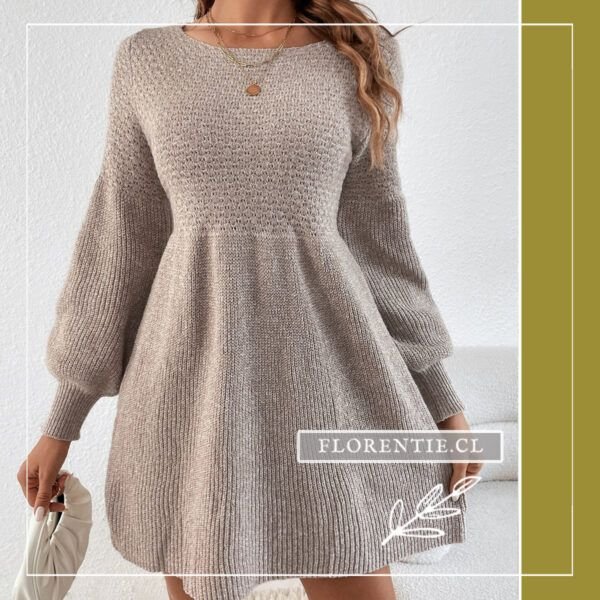 Vestido lana gris mujer