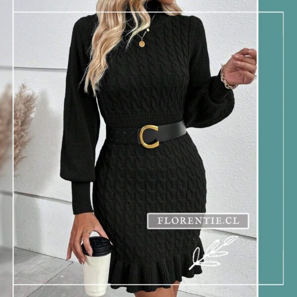 Vestido lana negro