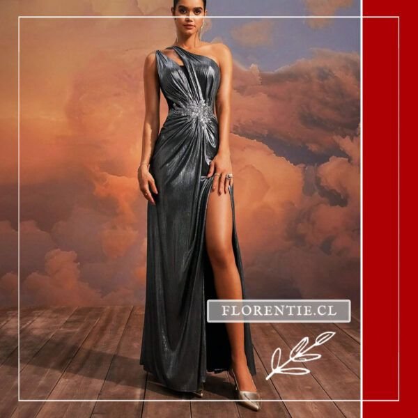 Vestido metalizado plata