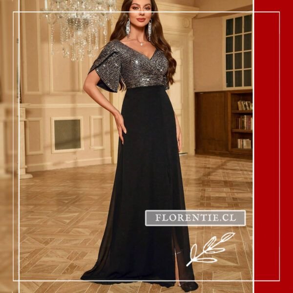 Vestido negro y plateado