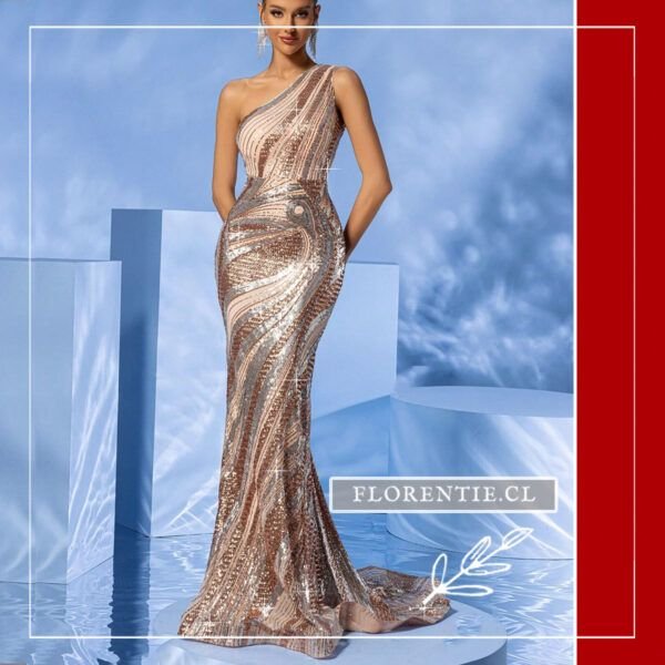 Vestido plata con dorado