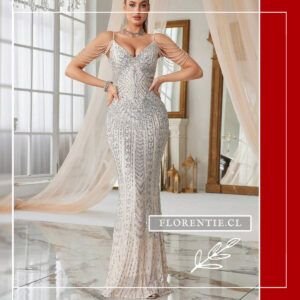 Vestido plata lentejuelas