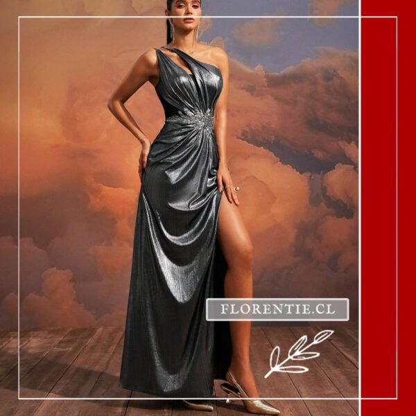 Vestido plata metalico