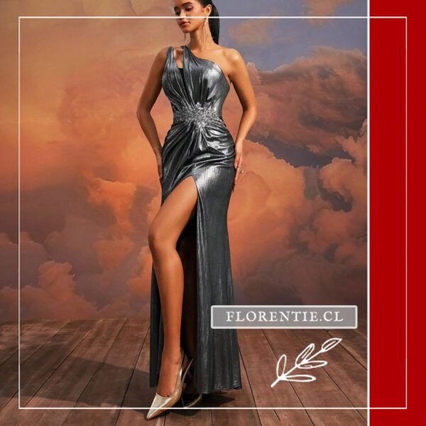 Vestido plateado metalico