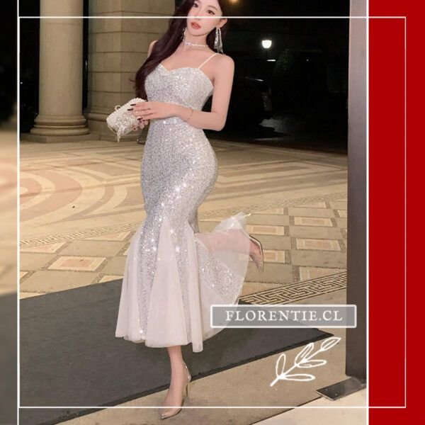 Vestido plateado navidad