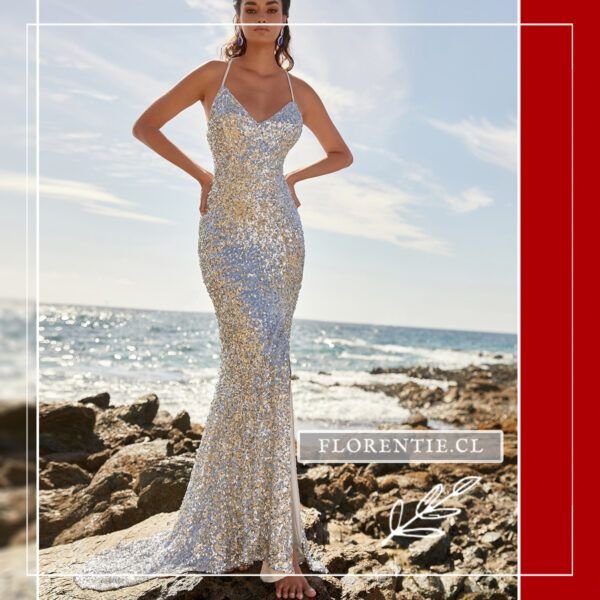 Vestido plateado para fiesta