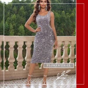 Vestido plateado sencillo