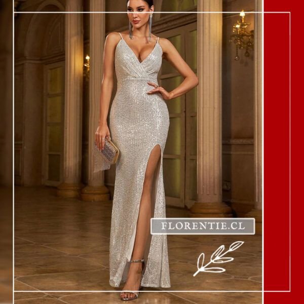 Vestido plateado sin mangas