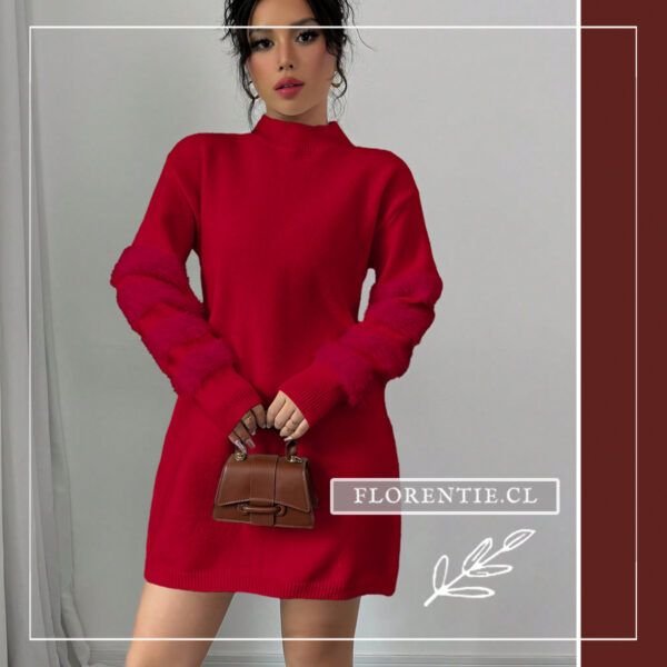 Vestido rojo de lana