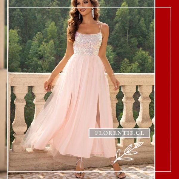 Vestido rosado graduación MInerva - Imagen 4