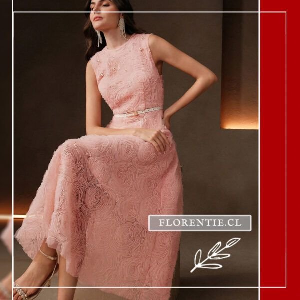 Vestido rosa largo sin mangas