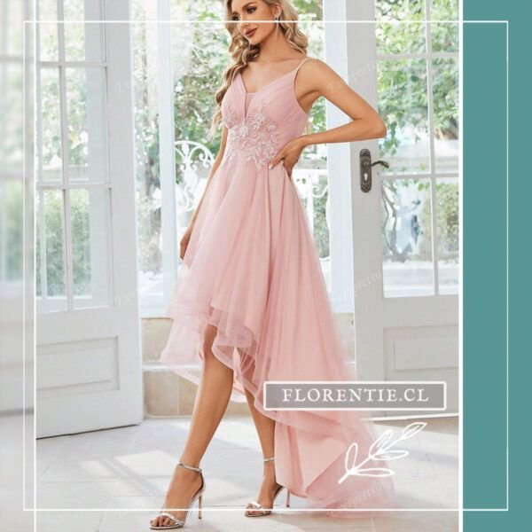 Vestido rosado pálido Anne - Imagen 3