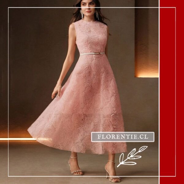 Vestido rosa sin mangas