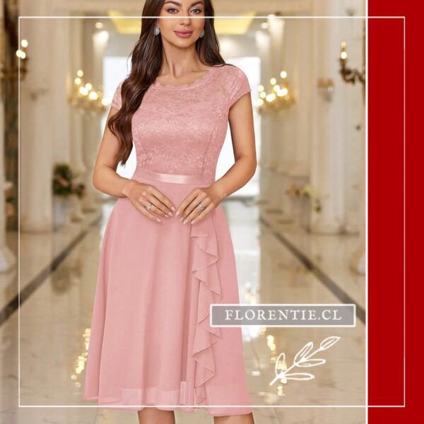 Vestido rosado Isabella - Imagen 3