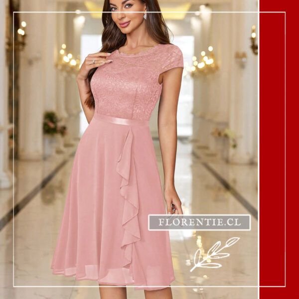 Vestido rosado Isabella - Imagen 4