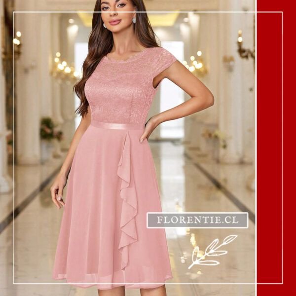 Vestido rosado Isabella - Imagen 5