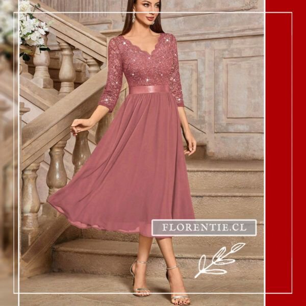 Vestido rosado Sylvia - Imagen 4