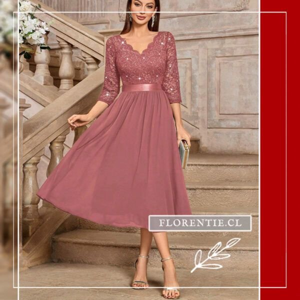 Vestido rosado Sylvia - Imagen 6
