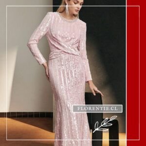 Vestido rosado largo