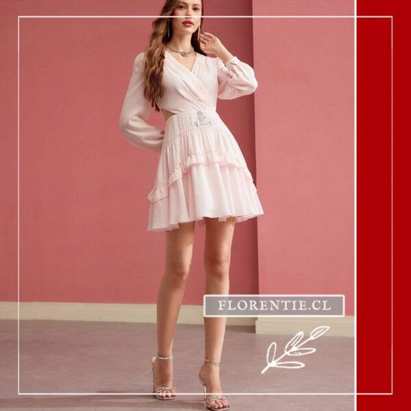Vestido rosado romance - Imagen 3