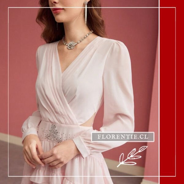 Vestido rosado romance - Imagen 6