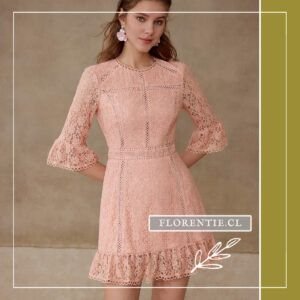 Vestido rosado sencillo Martha