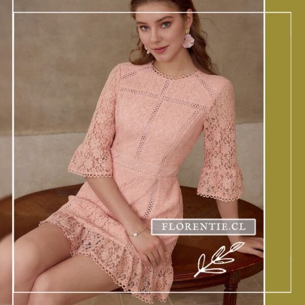 Vestido rosado sencillo Martha - Imagen 2