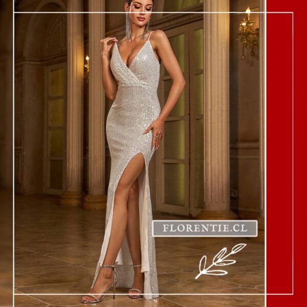 Vestido sin mangas plateado