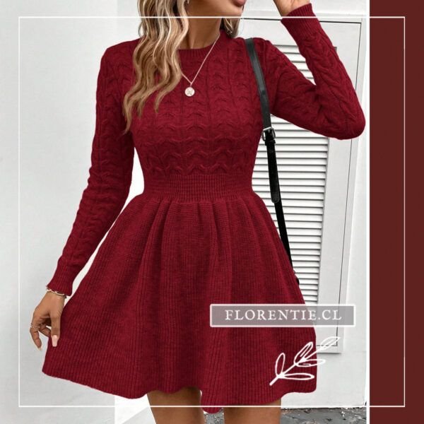 Vestido suéter rojo mujer