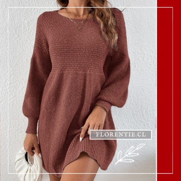 Vestido tejido café