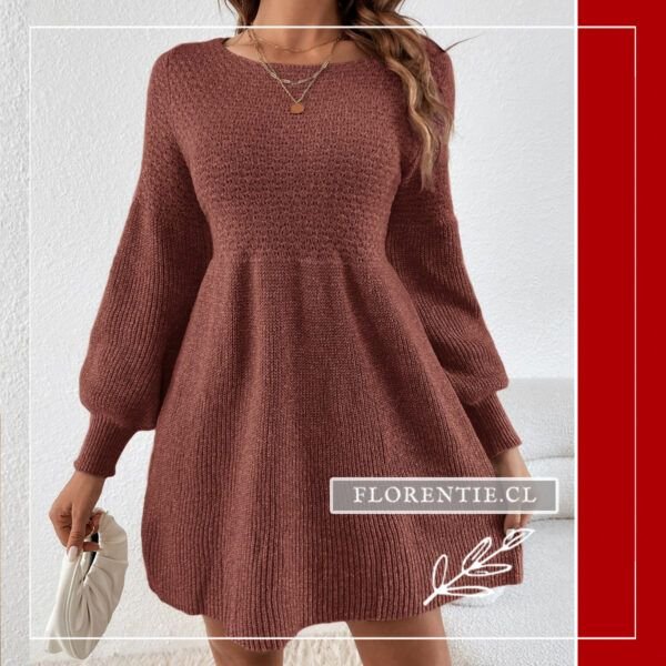 Vestido tejido café mujer