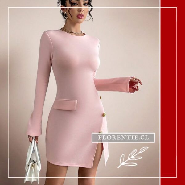Vestido tipo blazer rosa