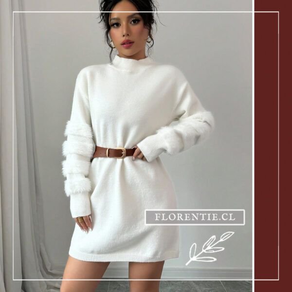 Vestido tipo suéter blanco