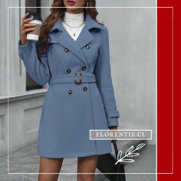 Abrigo azul claro mujer