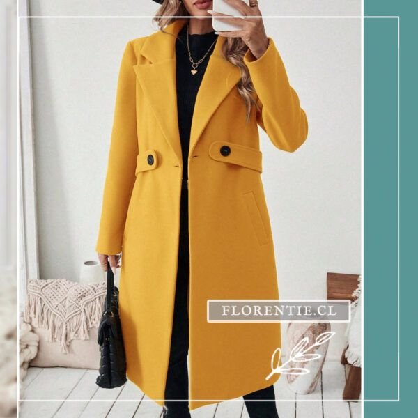 Abrigo largo amarillo mujer