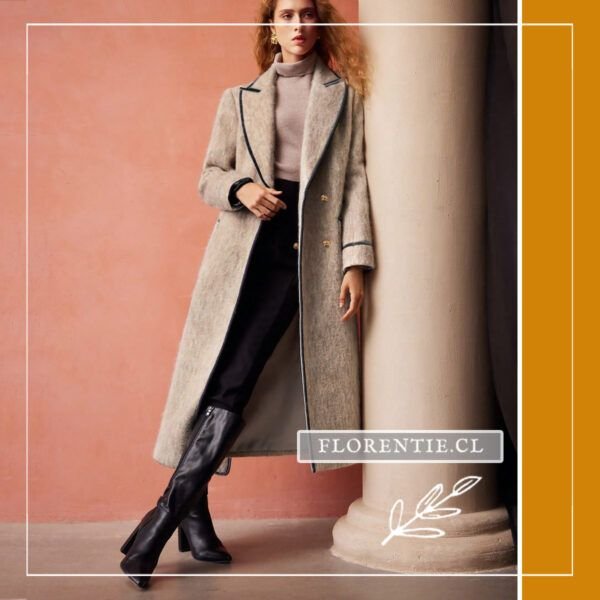 Abrigo largo formal mujer beige
