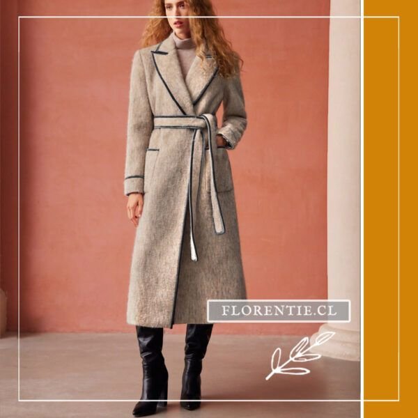 Abrigo largo formal mujer botones