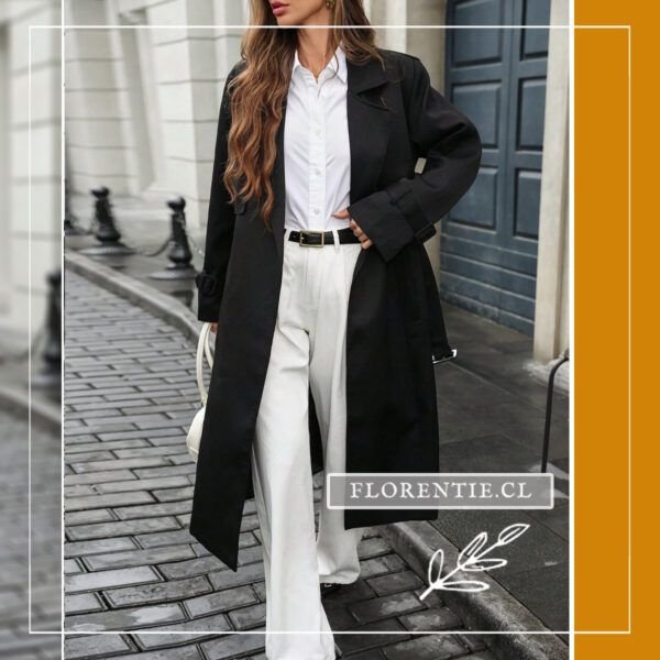 Abrigo trench largo negro